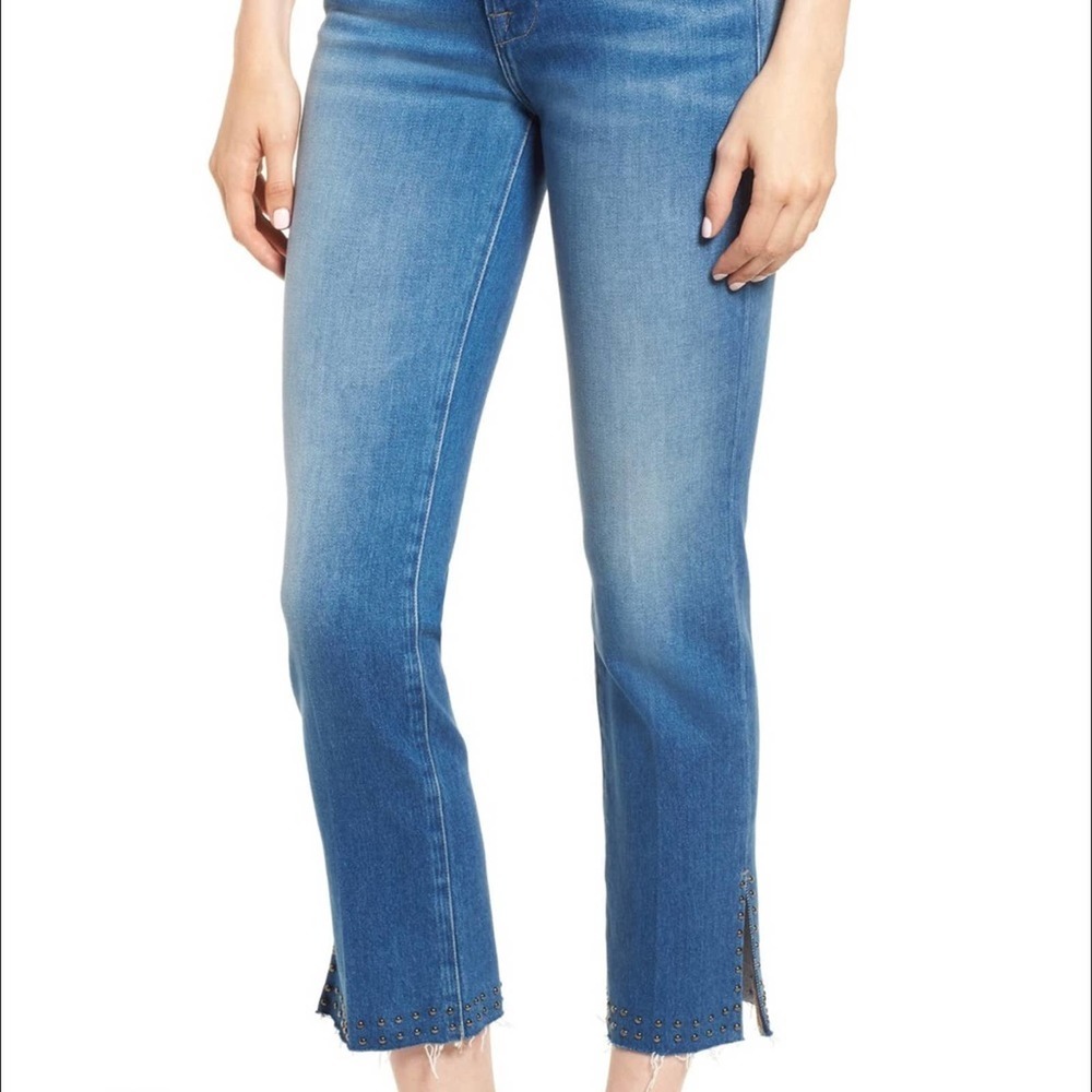 FRAME 👖👖👖Le High Stud Raw Hem Ankle Straight Jeans